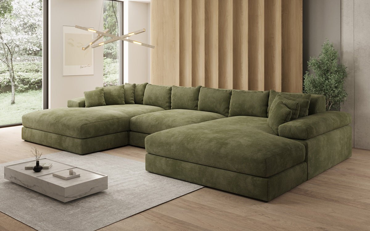 Designer Sofa Bernardo U mat breeder Ottomane a Cord