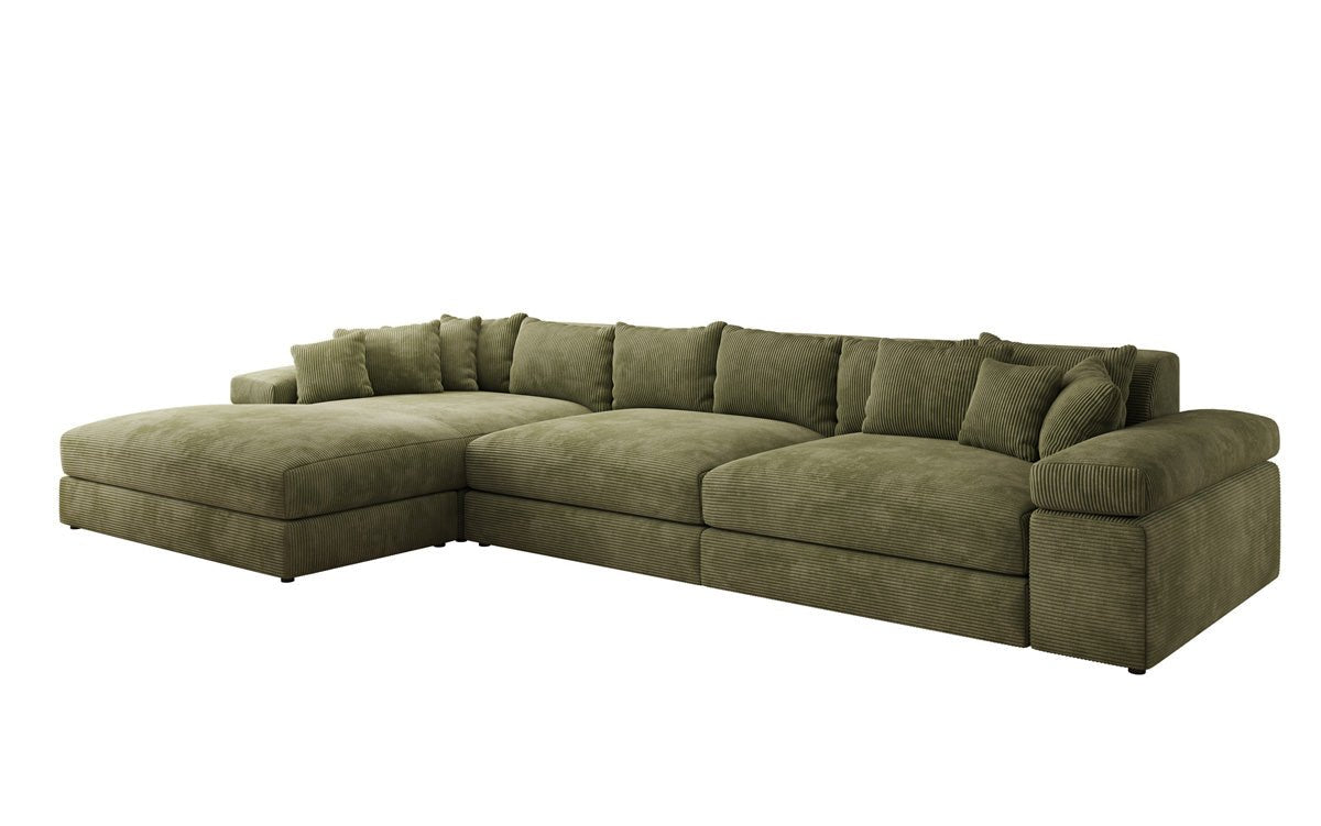 Designer Sofa Bernardo L Maxi mit breiter Ottomane in Cord