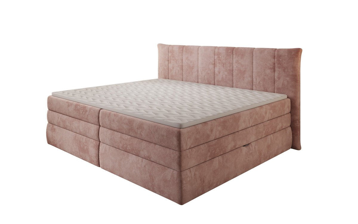 Familien Boxspringbett Stella in 220/240x200 mit Stauraum in Cord