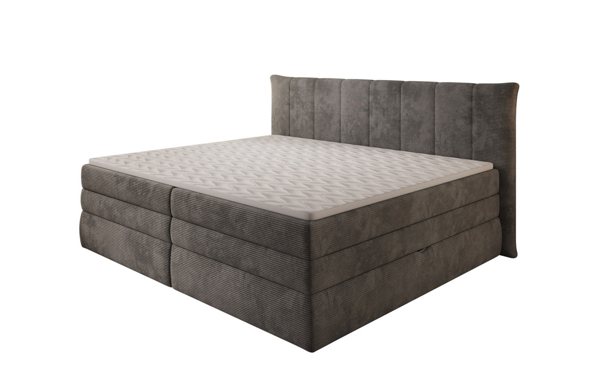 Familien Boxspringbett Stella in 220/240x200 mit Stauraum in Cord