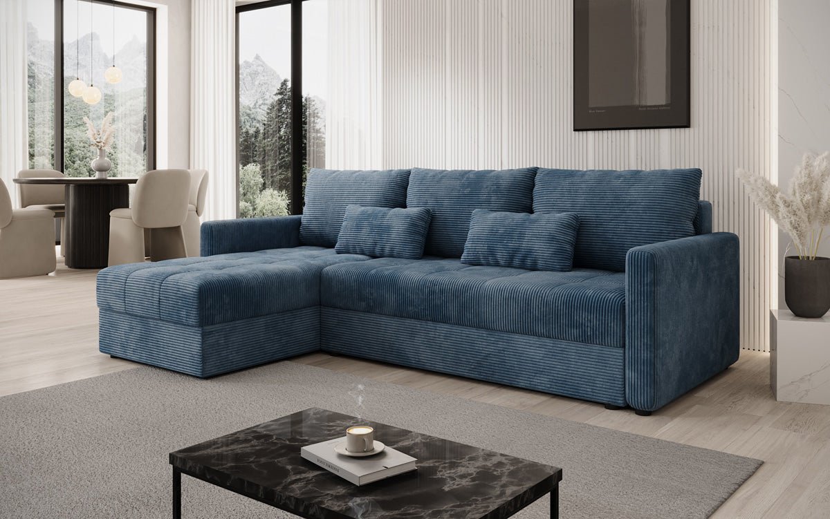 Designersofas Roma aus Cord mat Schloof- a Klappfunktioun