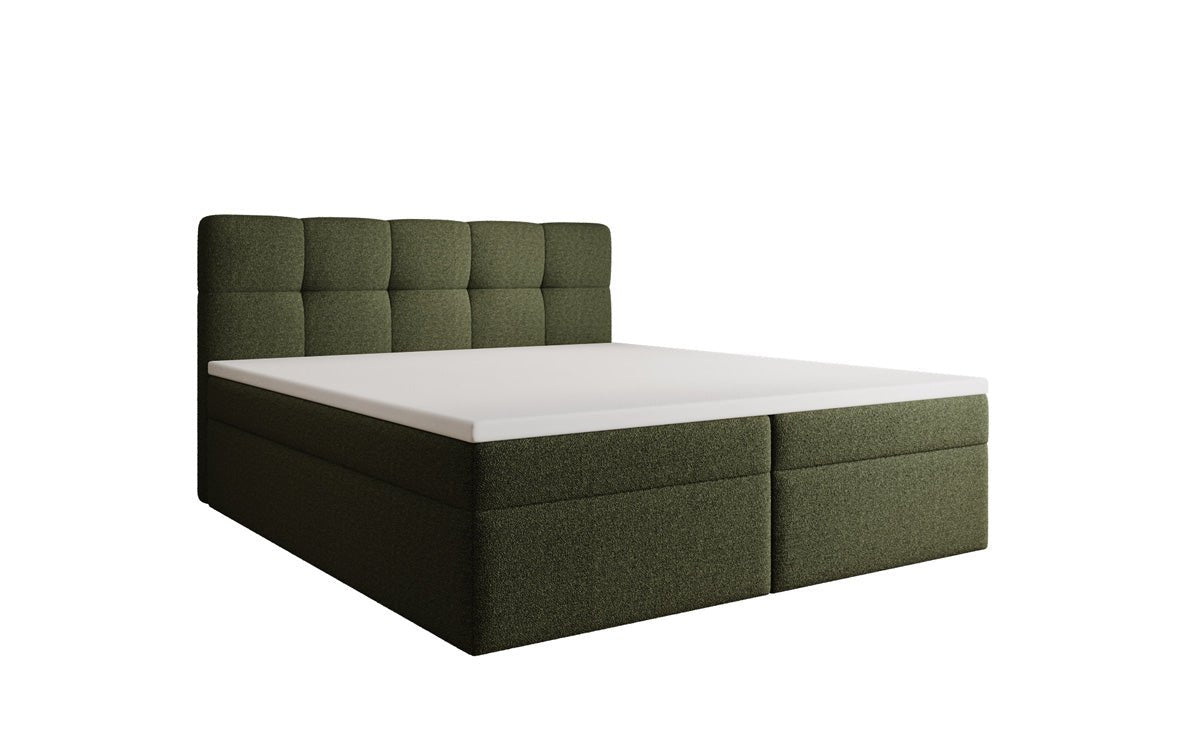 Boxspringbett Cozy II in Teddy Bouclé mit Stauraum