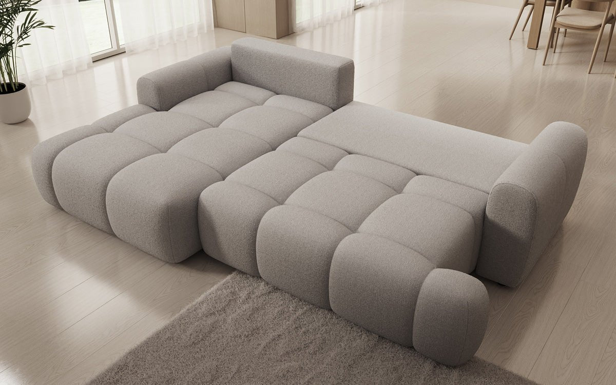 Designer Sofa Analfi L mit Schlaf- und Klappfunktion in Bouclé