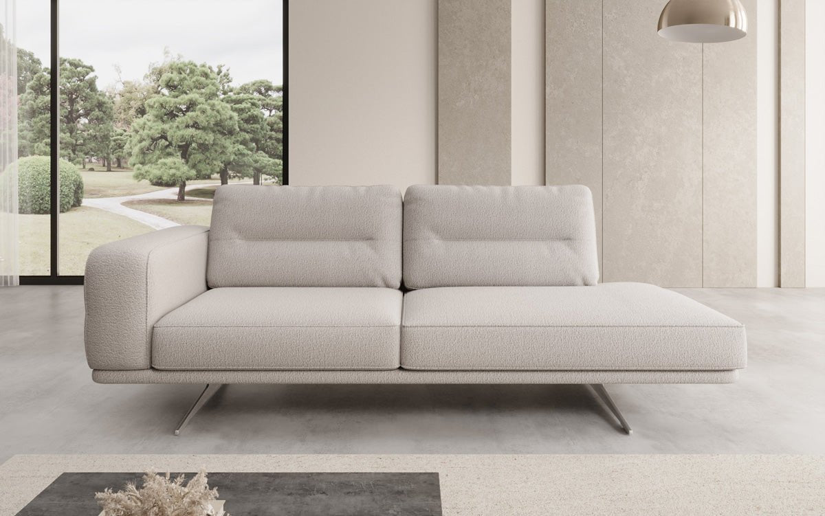 Designer-Sofa-Chaiselongue Torino aus Bouclé