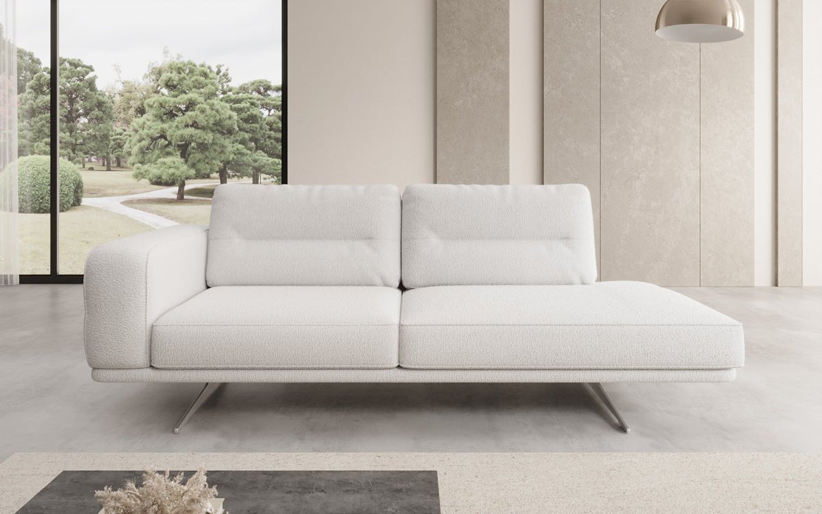 Designer-Sofa-Chaiselongue Torino aus Bouclé