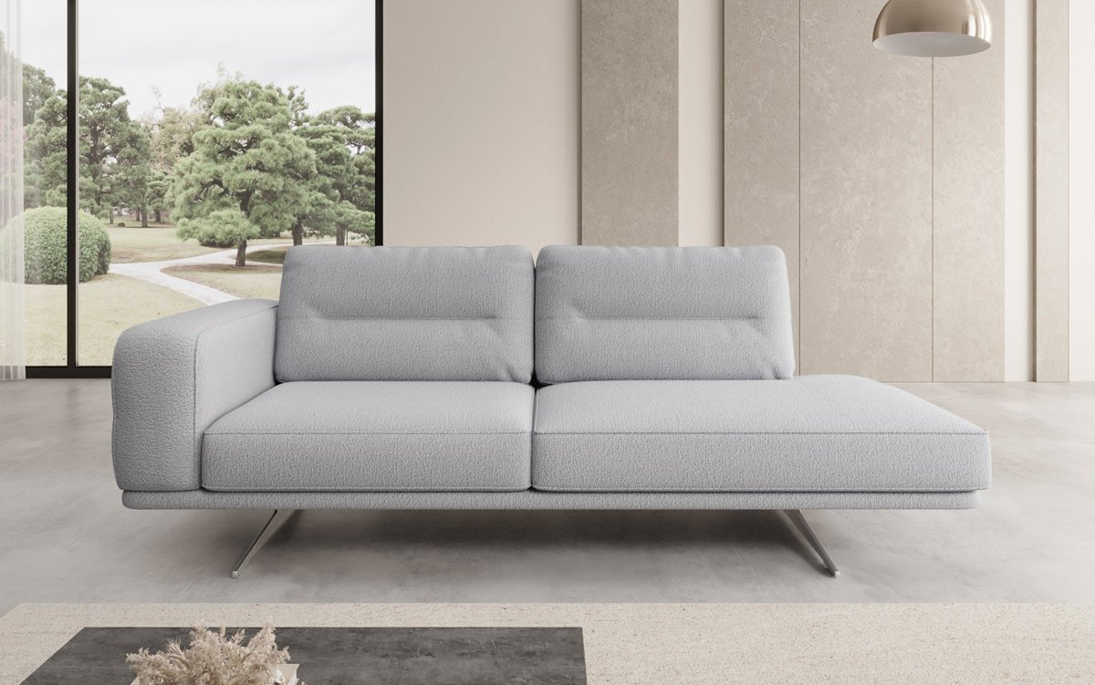 Designer-Sofa-Chaiselongue Torino aus Bouclé