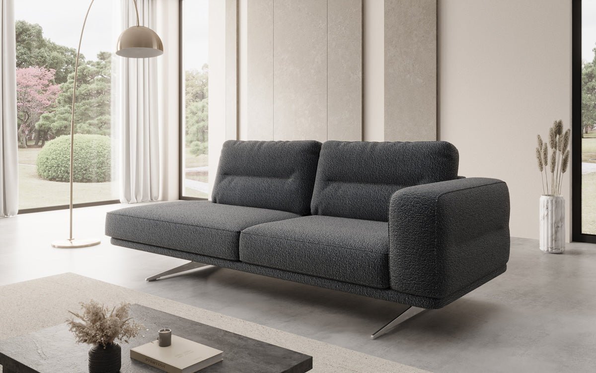 Designer-Sofa-Chaiselongue Torino aus Bouclé