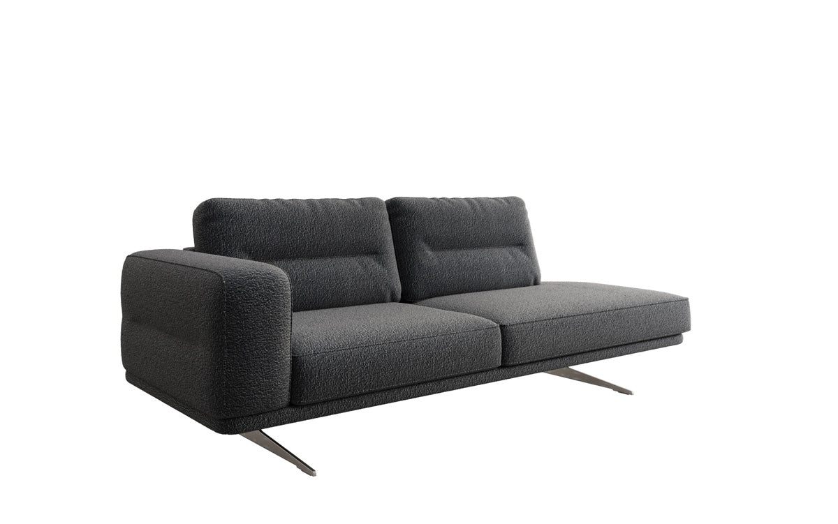 Designer-Sofa-Chaiselongue Torino aus Bouclé