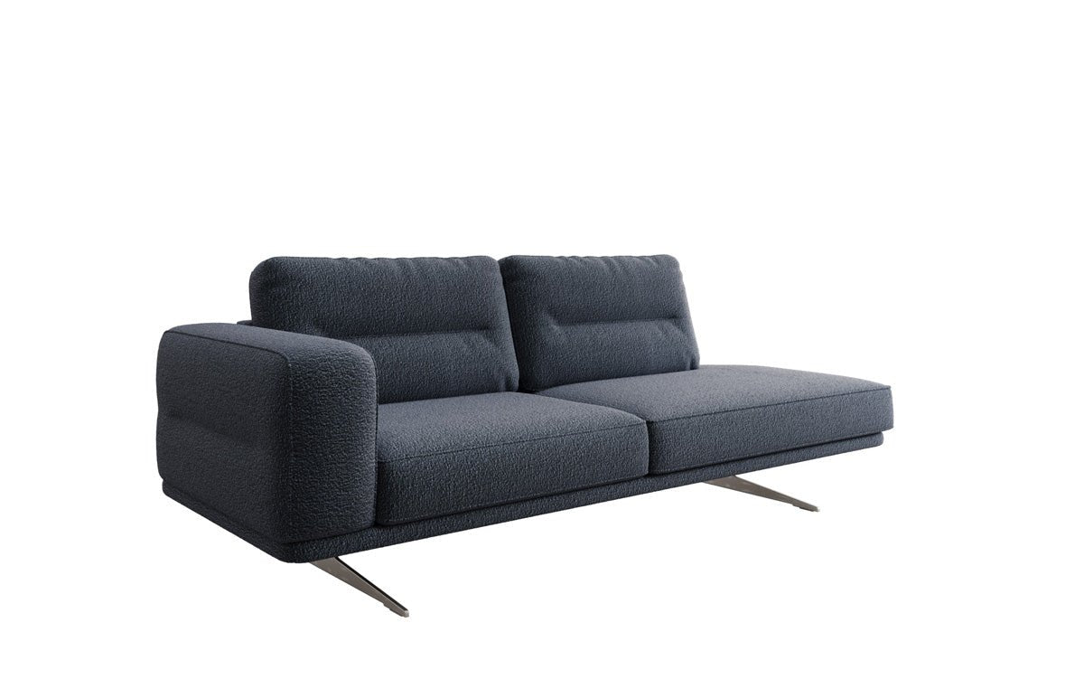 Designer-Sofa-Chaiselongue Torino aus Bouclé