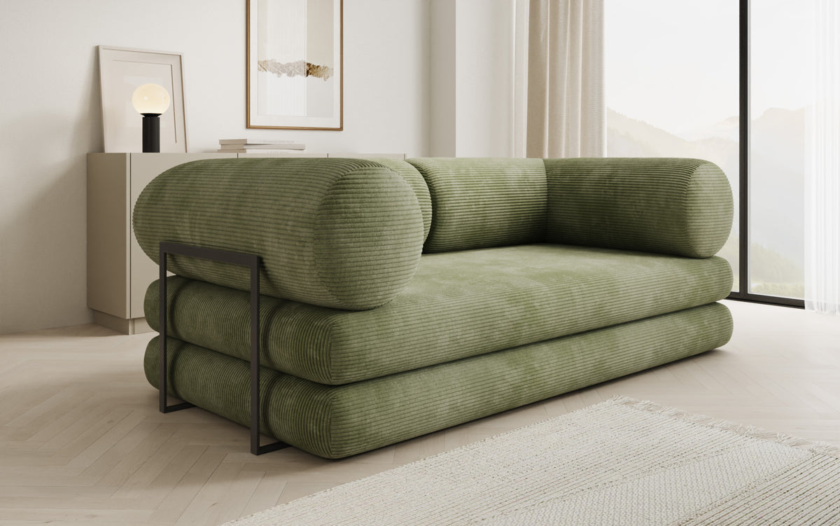Designer-Sofa Lazy Tube 3-Sëtzer a Cord