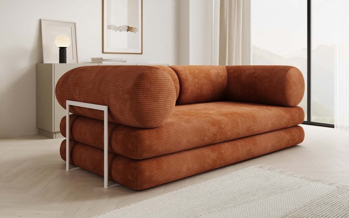 Designer-Sofa Lazy Tube 3-Sëtzer a Cord