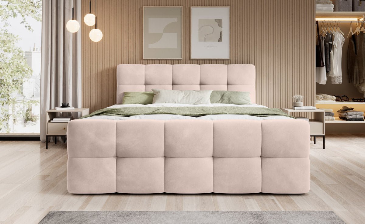 Boxspringbett Cozy Samt mat Stauraum