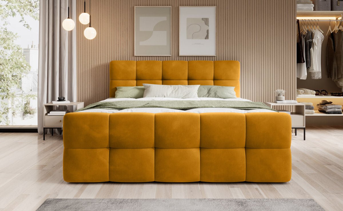 Boxspringbett Cozy Samt mat Stauraum