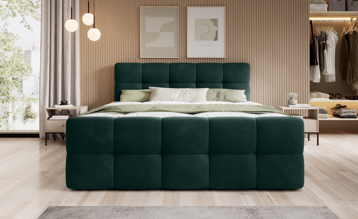 Boxspringbett Cozy Samt mat Stauraum