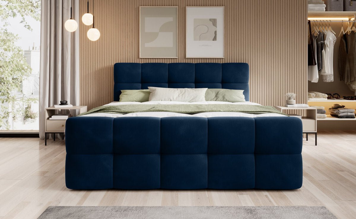 Boxspringbett Cozy Samt mat Stauraum