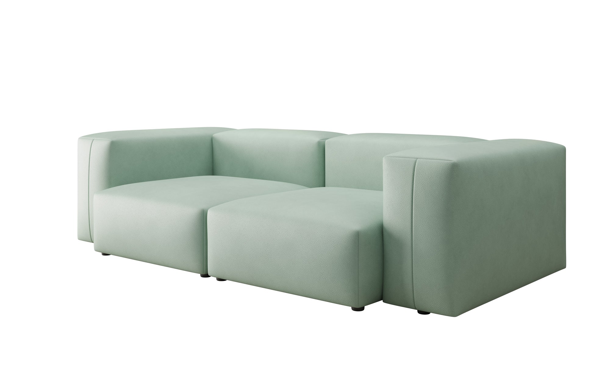 Designer 2 Sëtz Sofa Snug a Echtleder