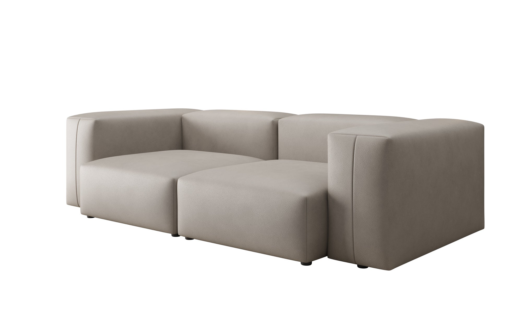 Designer 2 Sëtz Sofa Snug a Echtleder