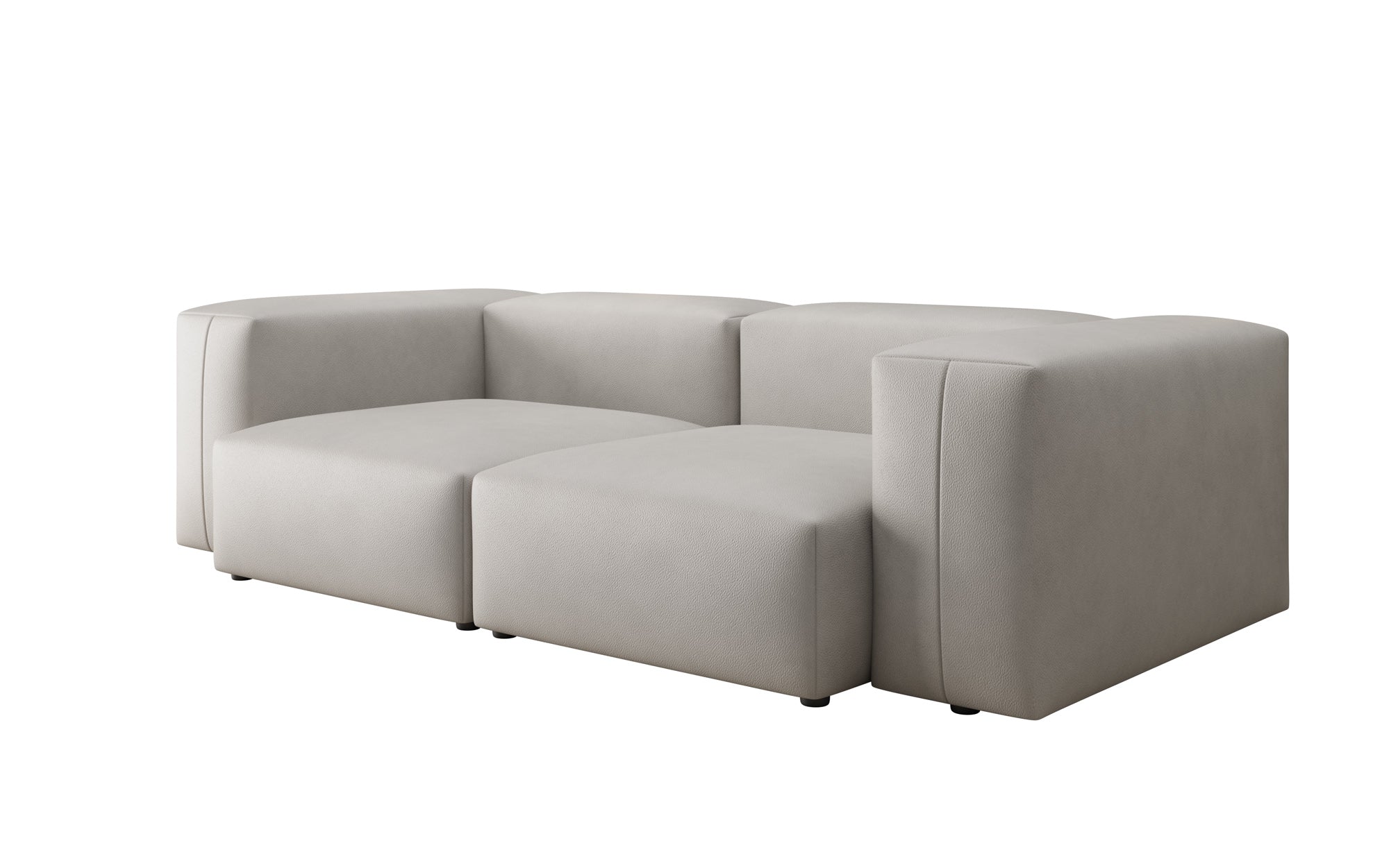Designer 2 Sëtz Sofa Snug a Echtleder