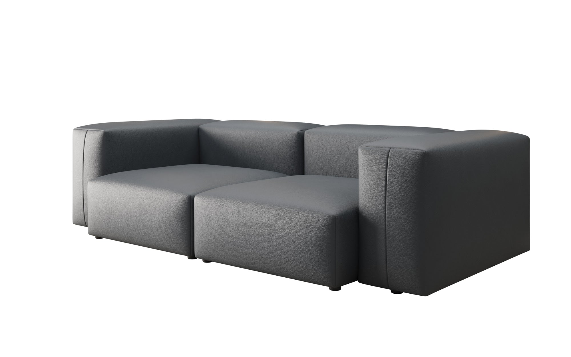 Designer 2 Sëtz Sofa Snug a Echtleder