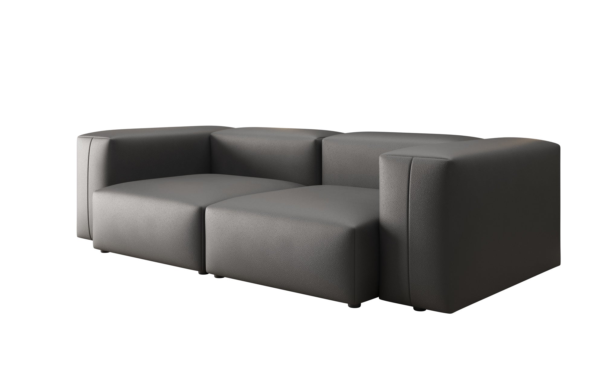 Designer 2 Sëtz Sofa Snug a Echtleder