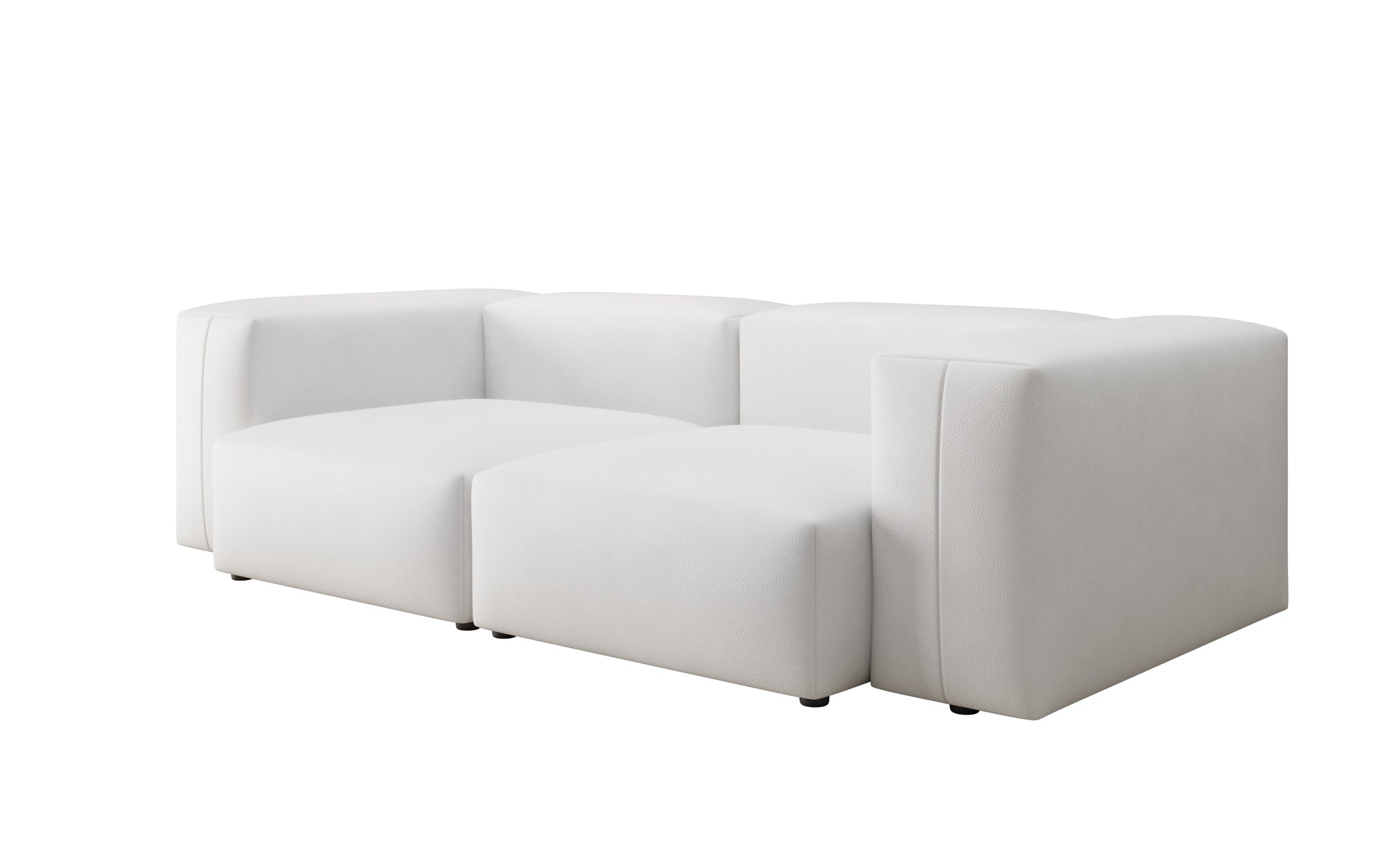Designer 2 Sëtz Sofa Snug a Echtleder