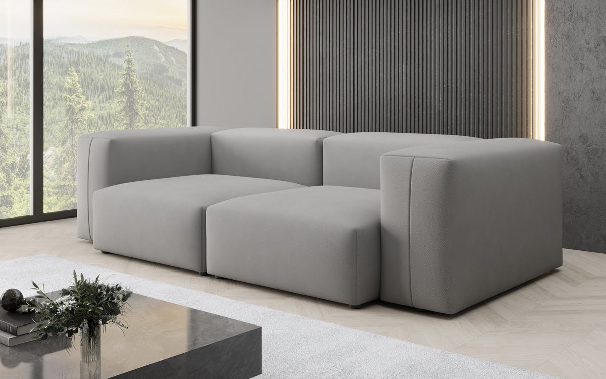 Designer 2 Sëtz Sofa Snug am Stoff