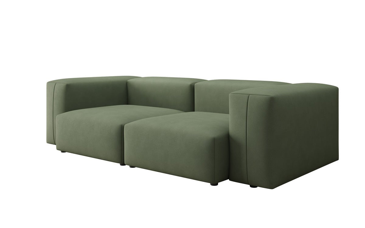 Designer 2 Sëtz Sofa Snug am Stoff