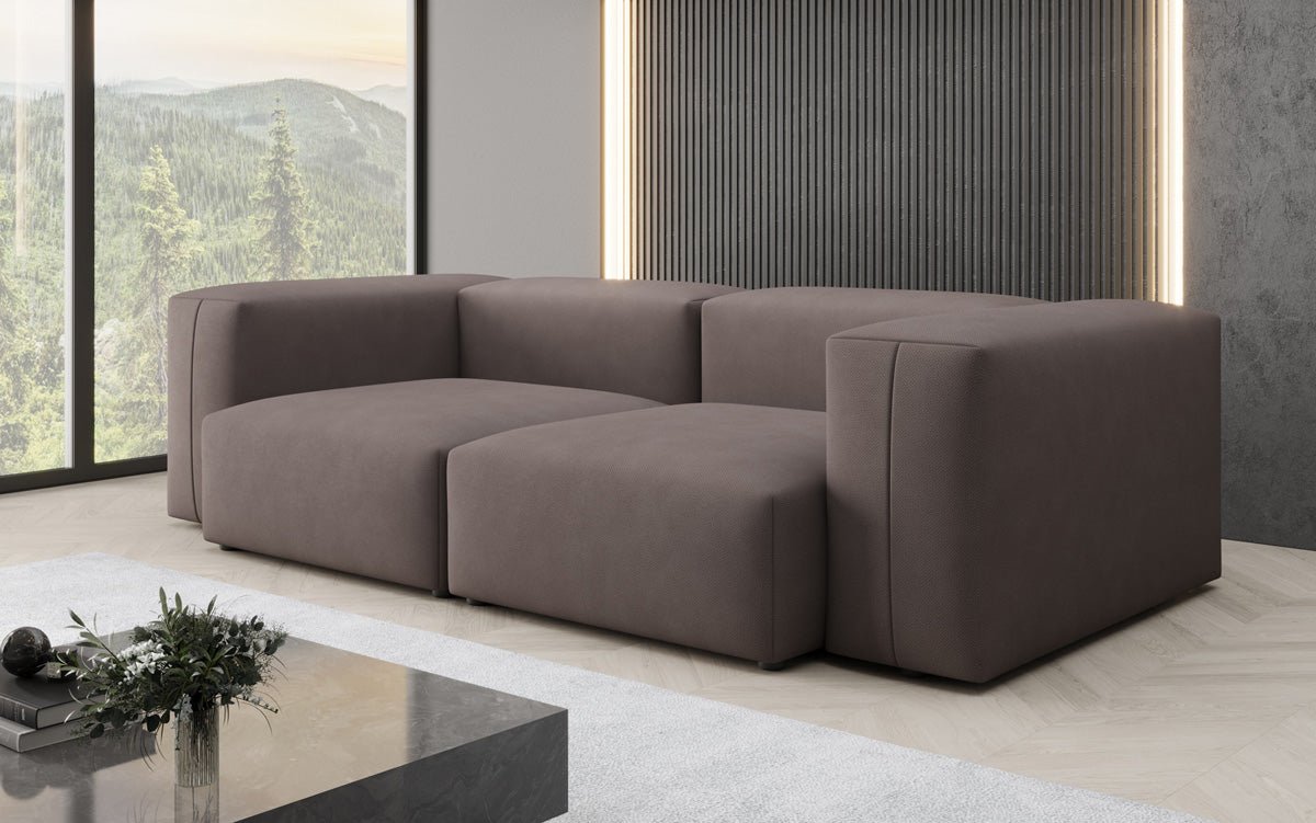 Designer 2 Sëtz Sofa Snug am Stoff