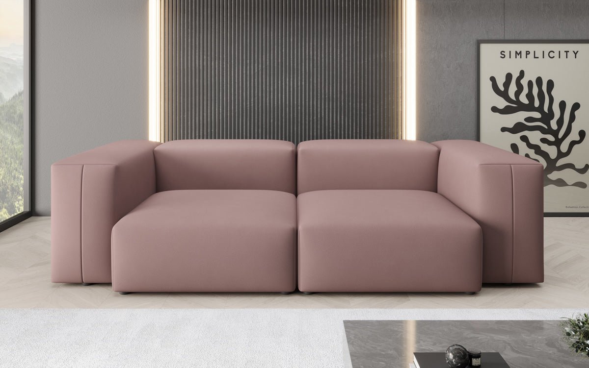 Designer 2 Sëtz Sofa Snug am Stoff