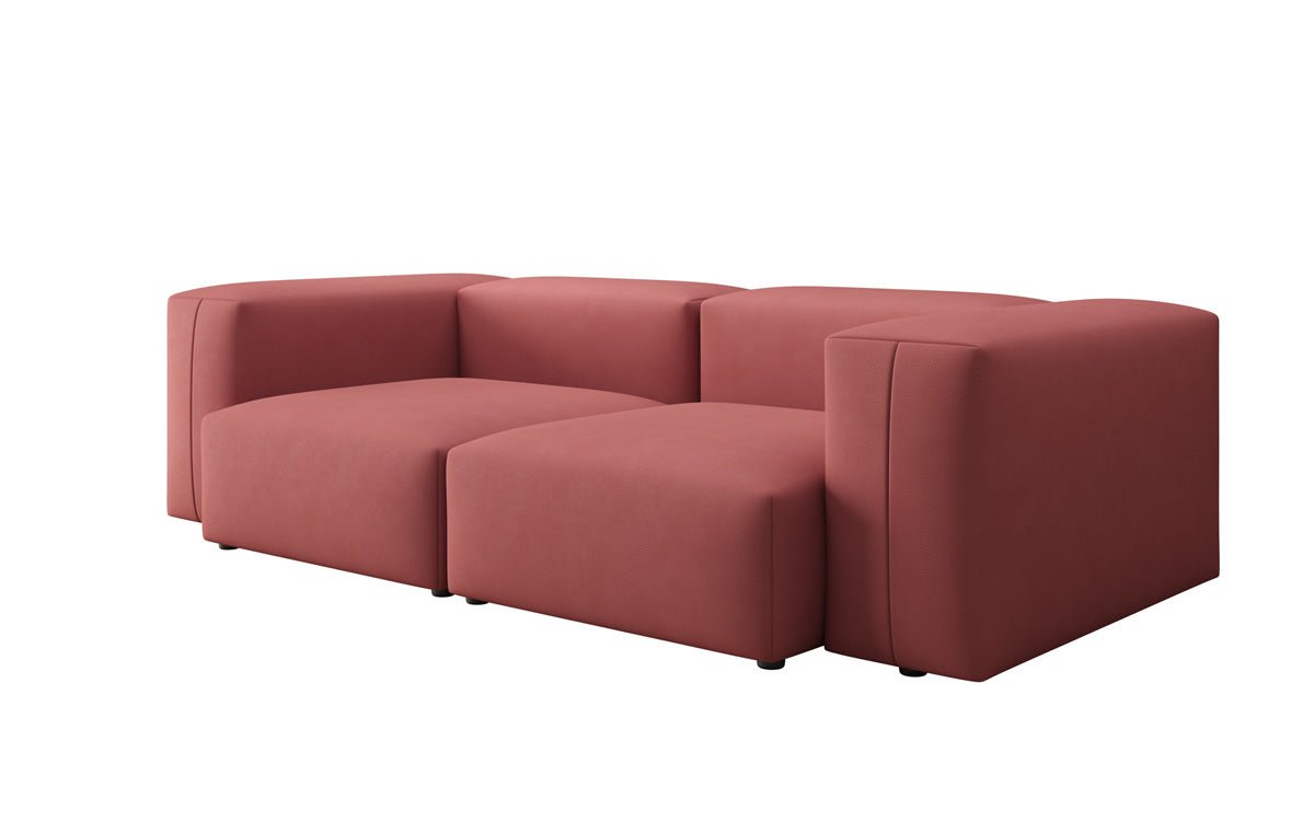 Designer 2 Sëtz Sofa Snug am Stoff