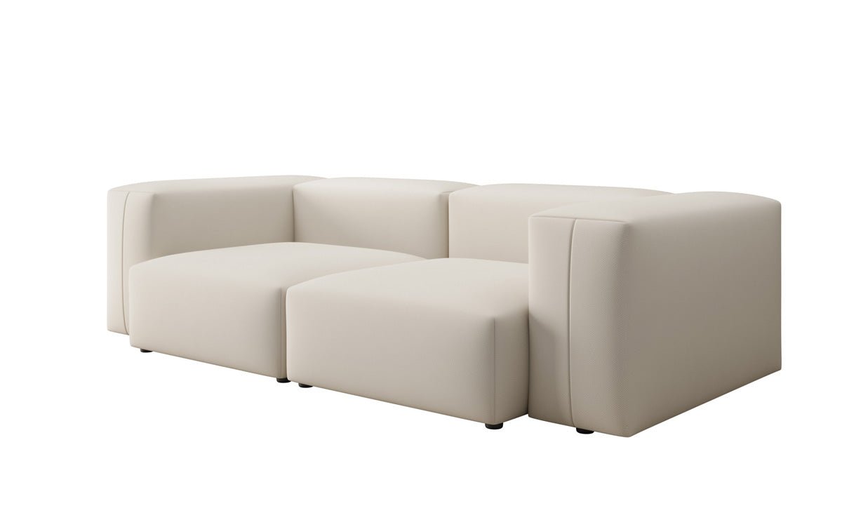 Designer 2 Sëtz Sofa Snug am Stoff