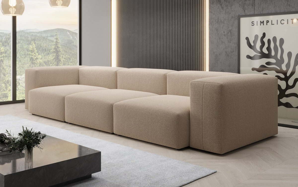 Designer 3-Sëtz Sofa Snug a Bouclé
