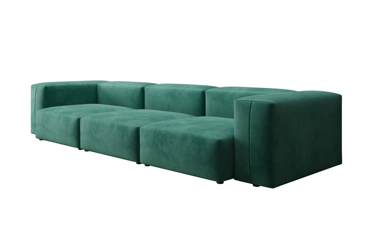 Designer 3-Sëtz Sofa Snug aus Samt