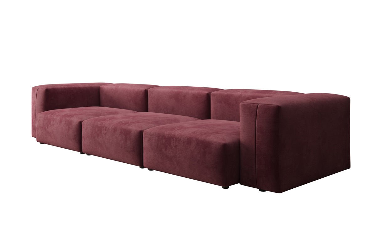 Designer 3-Sëtz Sofa Snug aus Samt