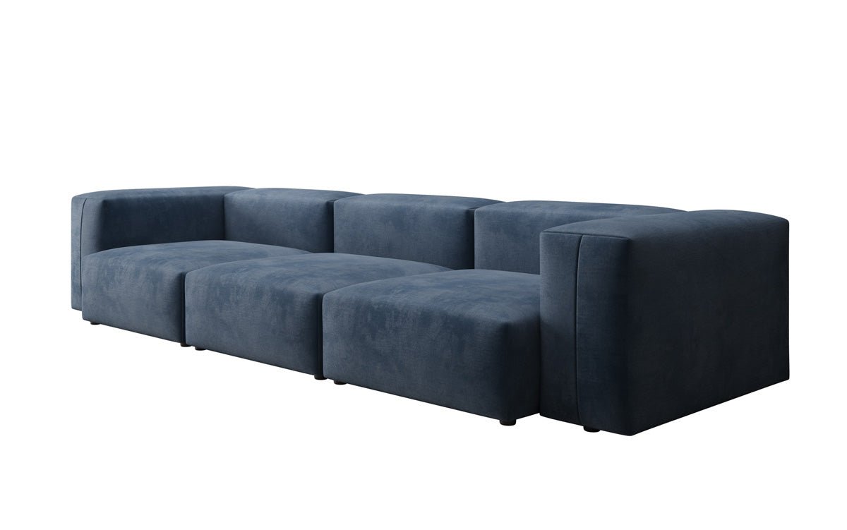Designer 3-Sëtz Sofa Snug aus Samt