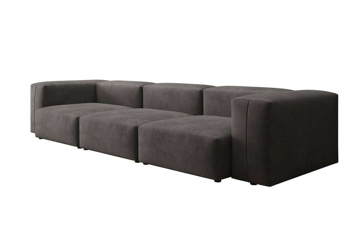 Designer 3-Sëtz Sofa Snug aus Samt