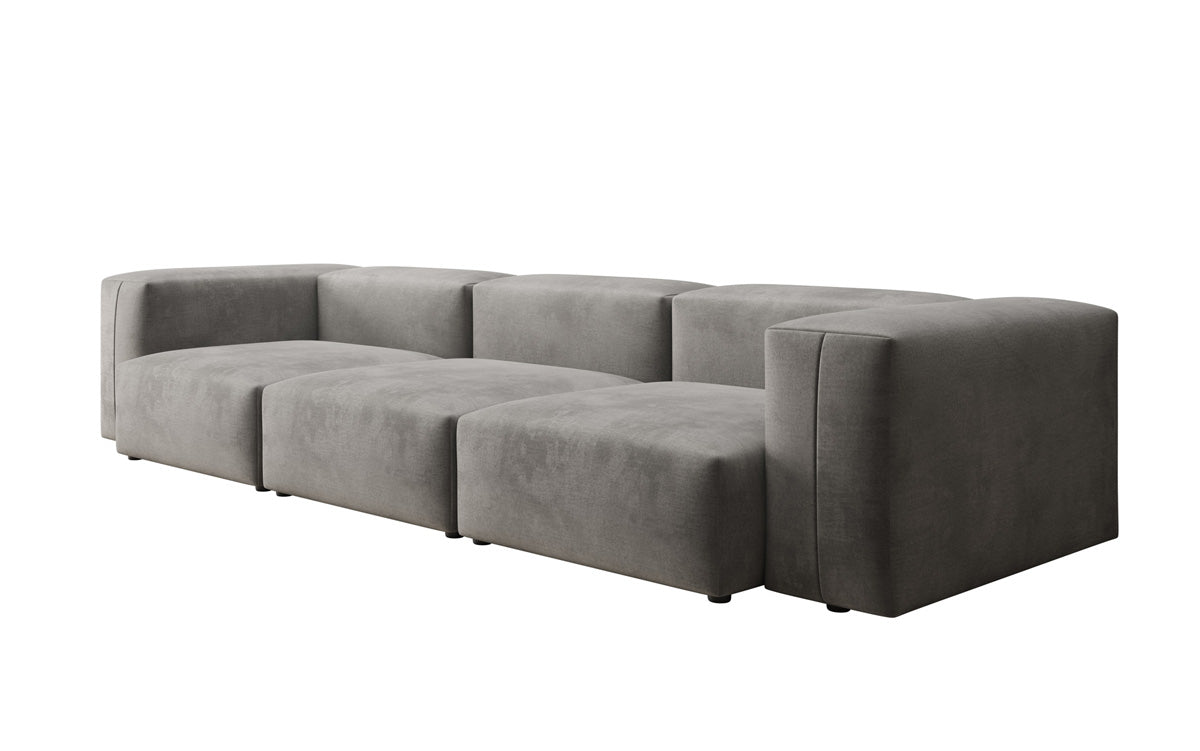 Designer 3-Sëtz Sofa Snug aus Samt