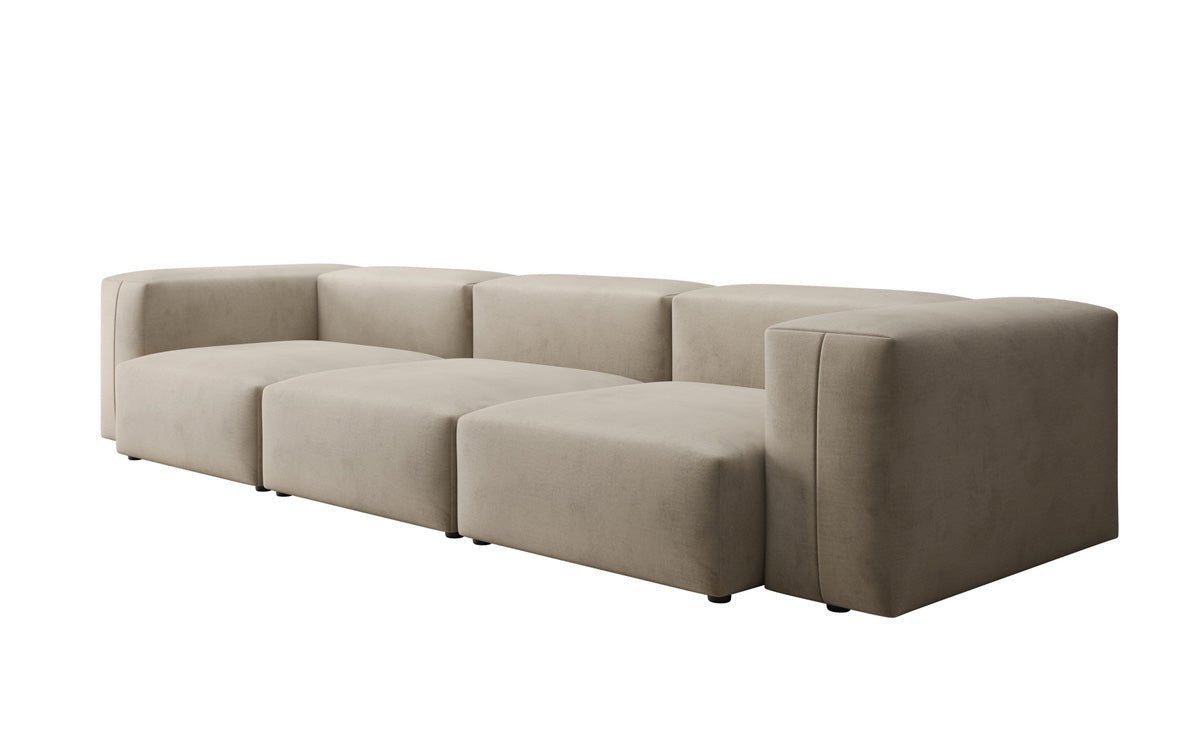 Designer 3-Sëtz Sofa Snug aus Samt