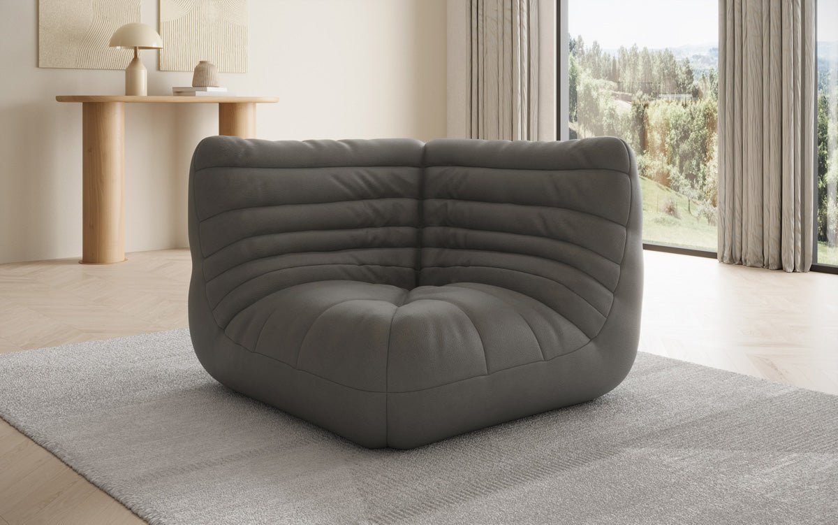 Designer Eckmodul Sofa-Sessel Calmo a Echtläder