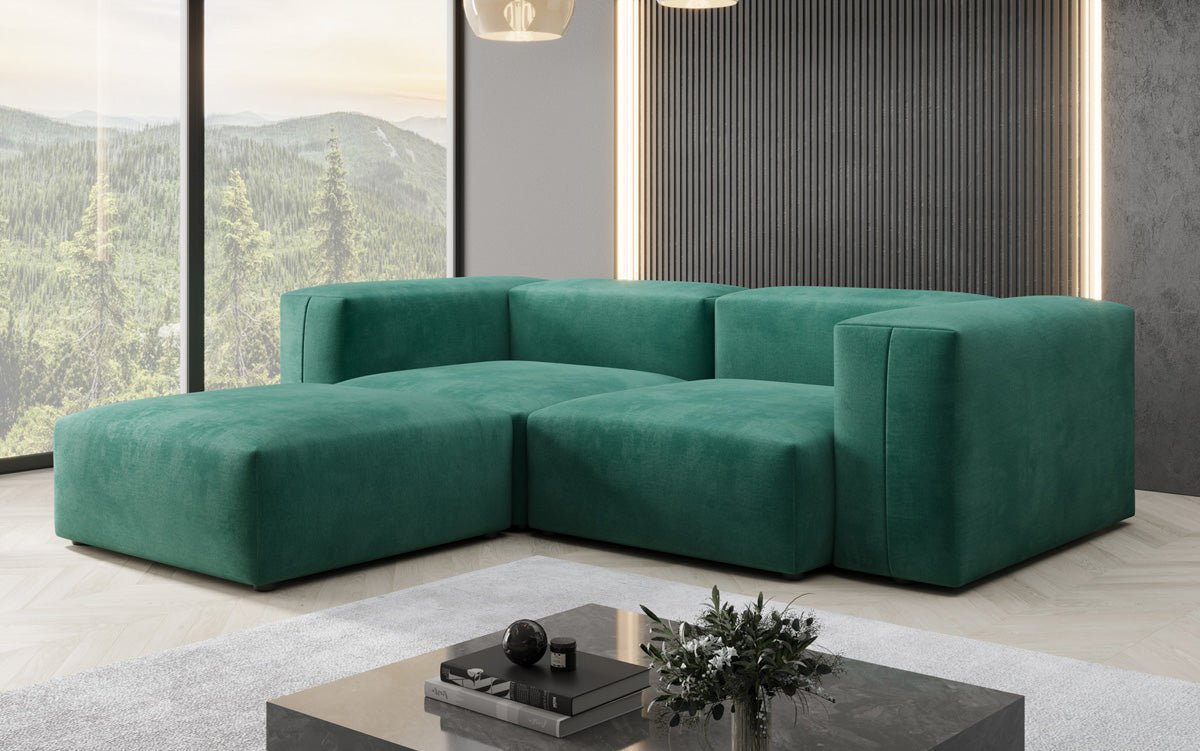 Designer L Sofa Snug Mini aus Samt