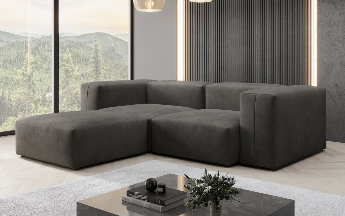 Designer L Sofa Snug Mini aus Samt
