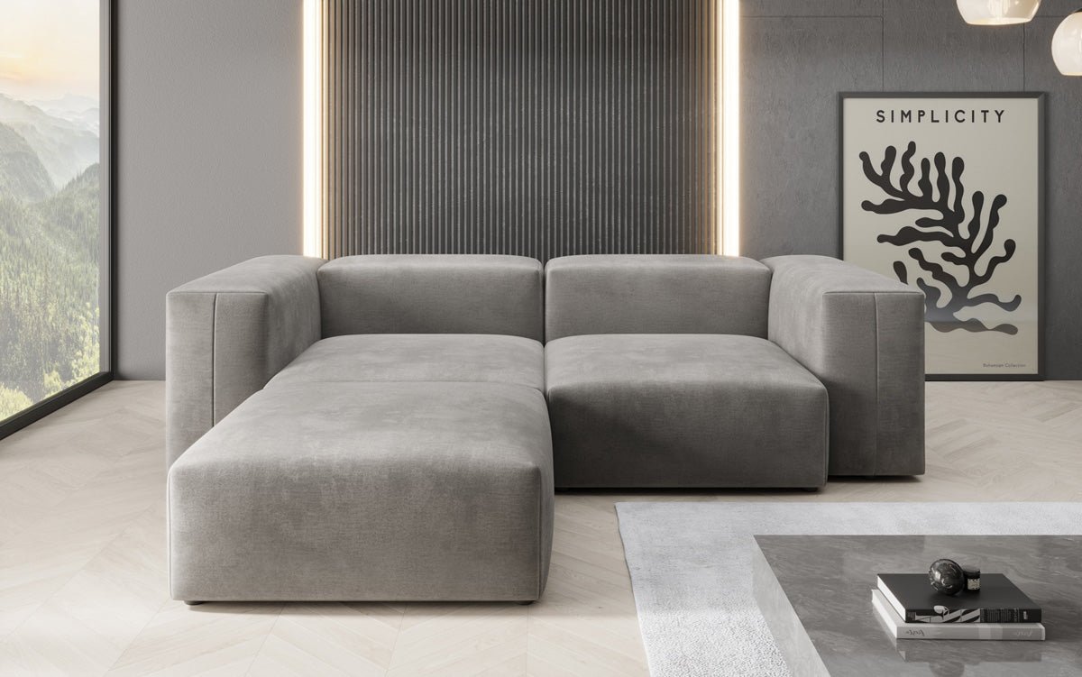 Designer L Sofa Snug Mini aus Samt