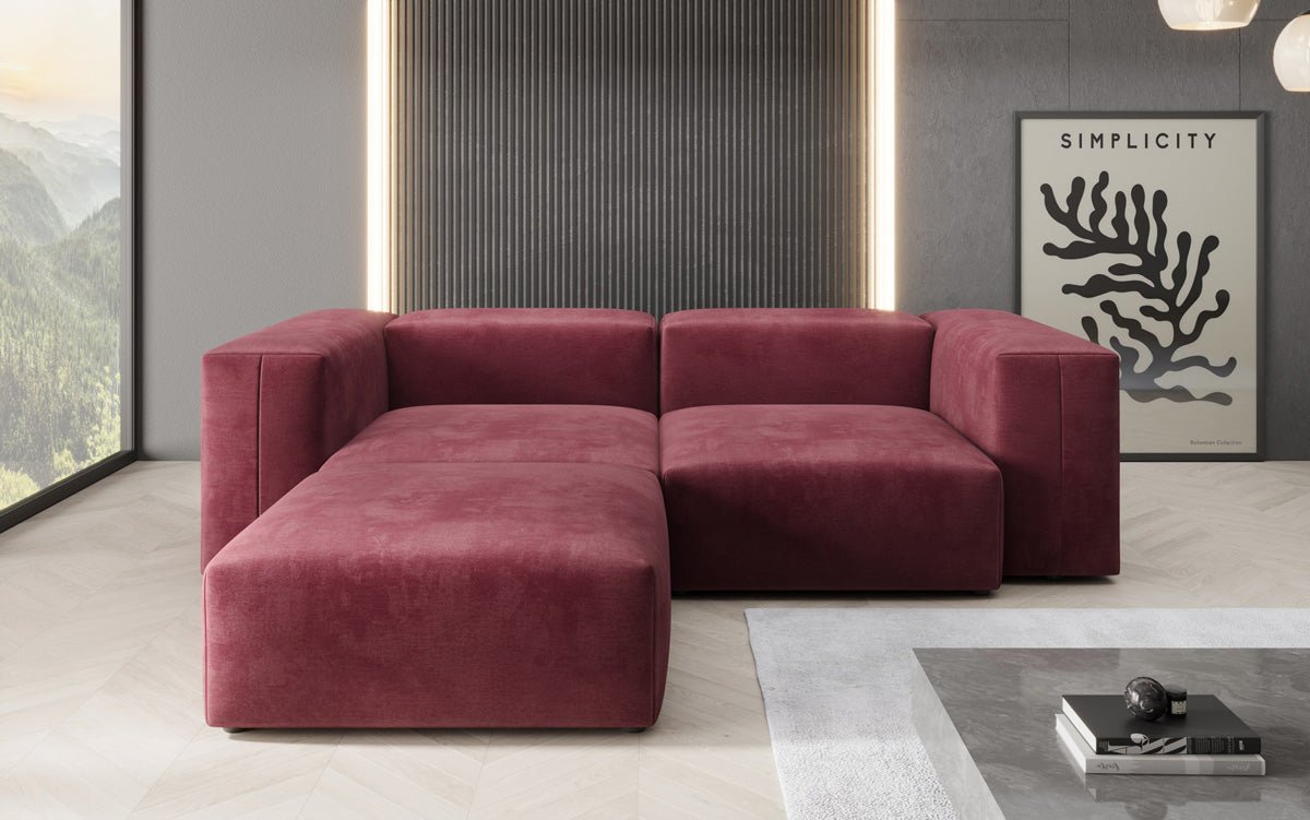 Designer L Sofa Snug Mini aus Samt