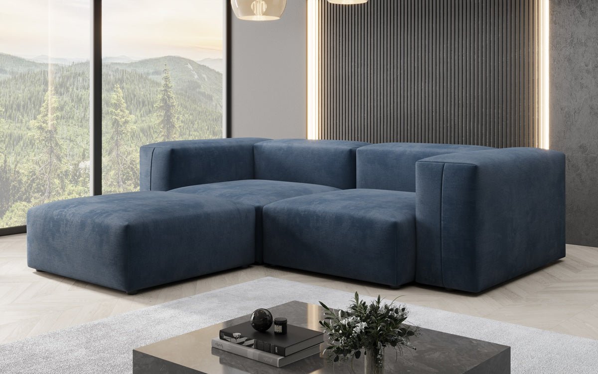 Designer L Sofa Snug Mini aus Samt