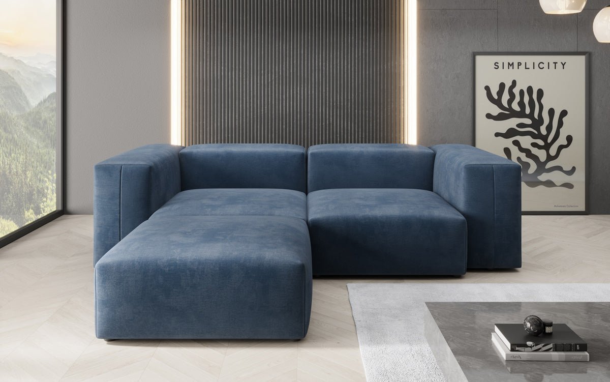 Designer L Sofa Snug Mini aus Samt