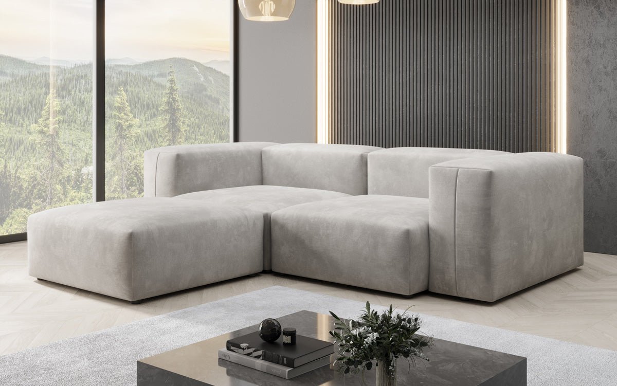 Designer L Sofa Snug Mini aus Samt