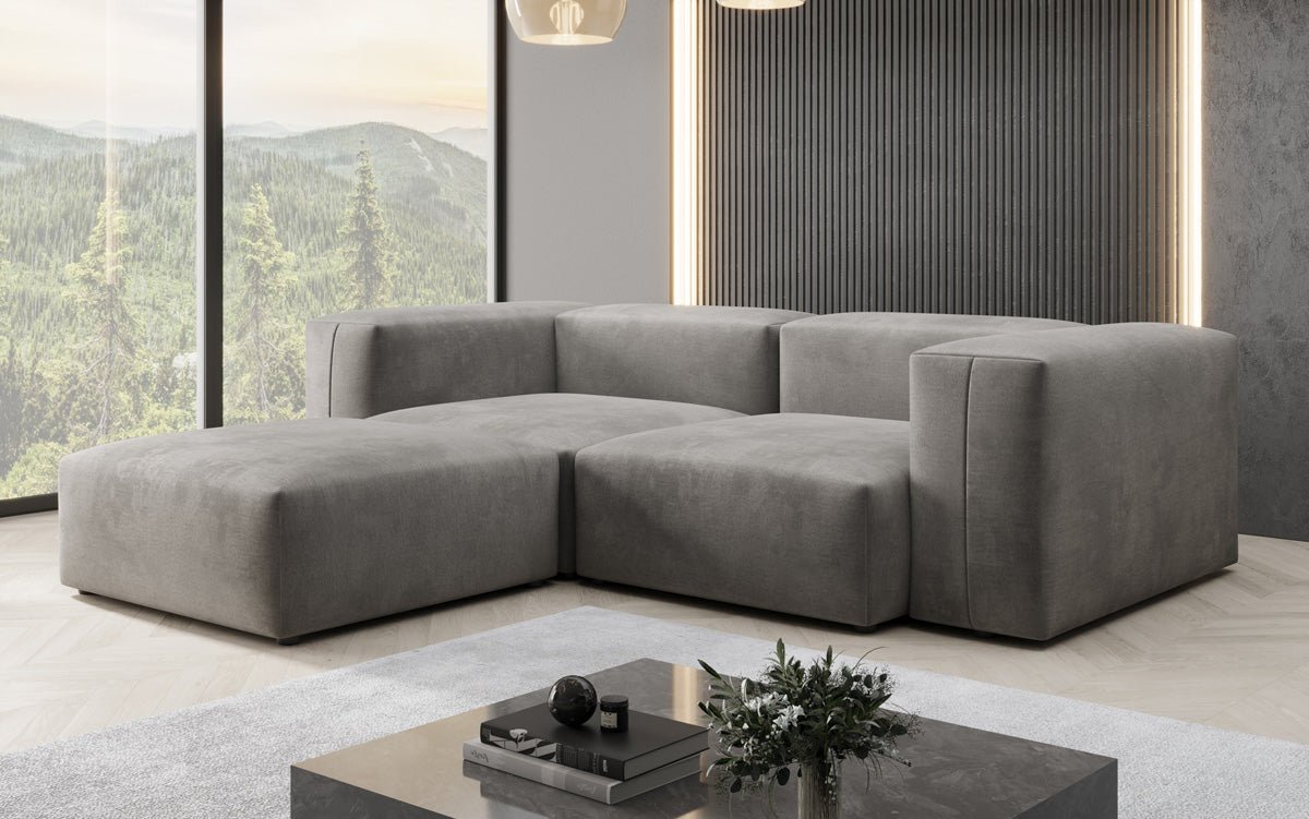 Designer L Sofa Snug Mini aus Samt