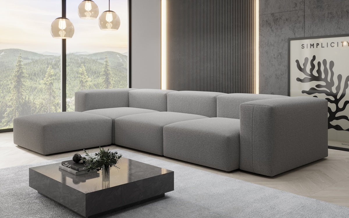 Designer L Sofa Snug am Bouclé