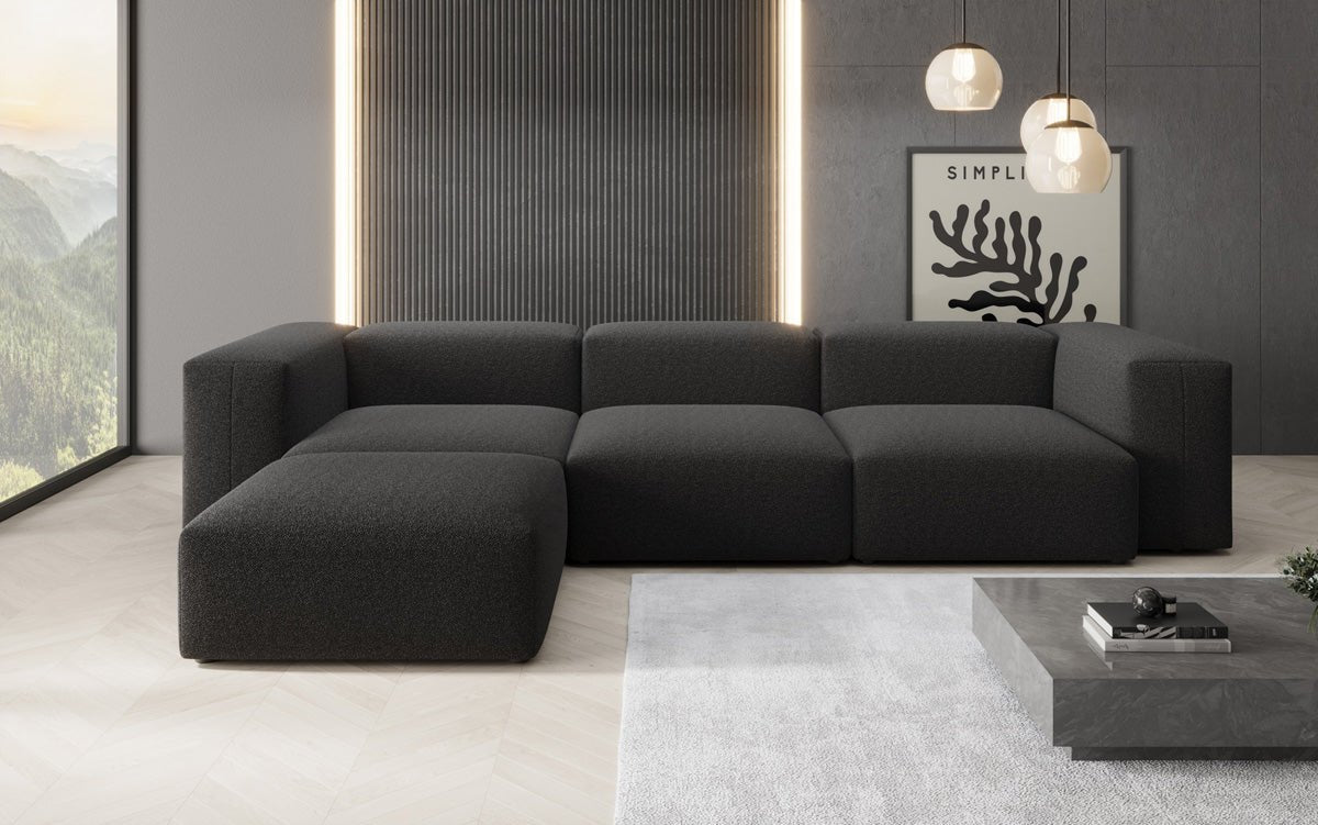 Designer L Sofa Snug am Bouclé