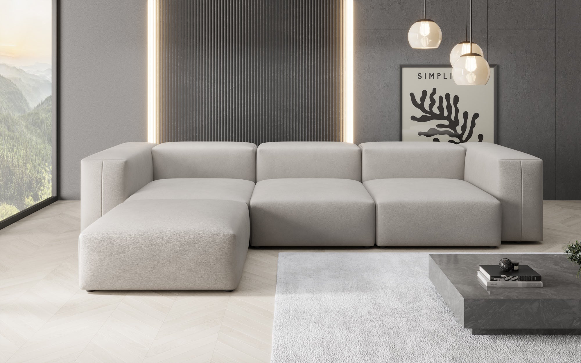 Designer L Sofa Snug am Echtleder